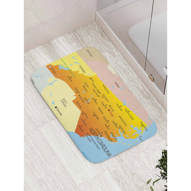 Atlantic Ocean State Bath Mat