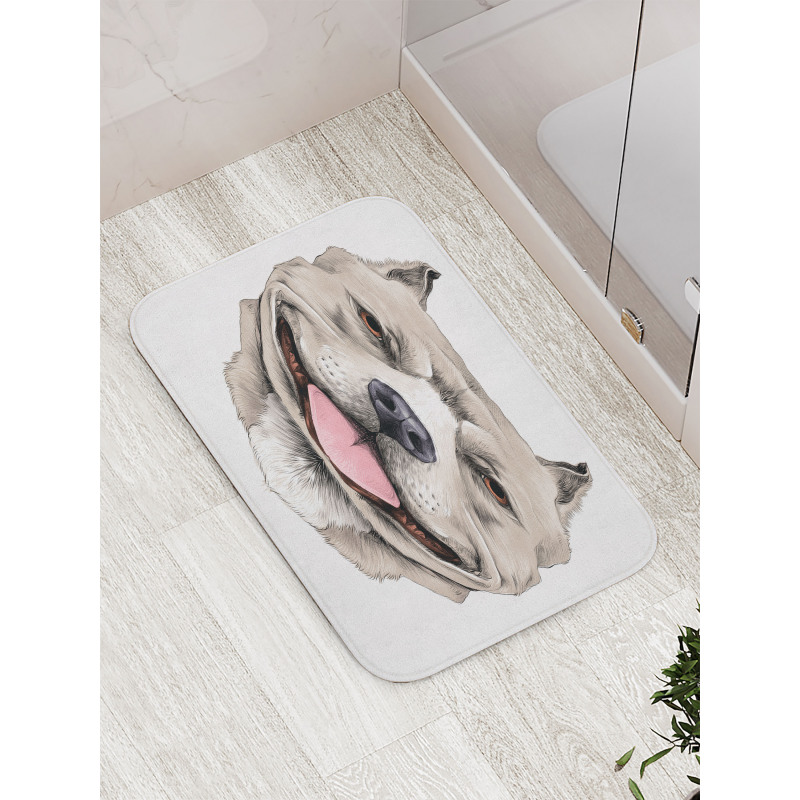 Terrier Realistic Sketch Bath Mat