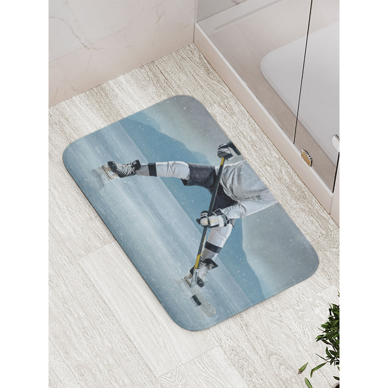 Stick and Puck Mountain Bath Mat