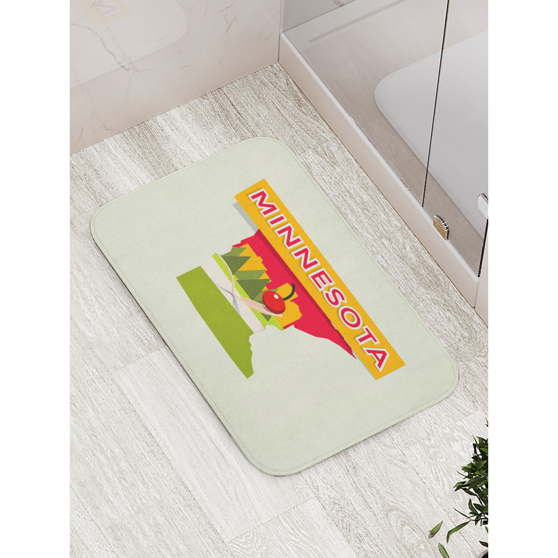 Colorful Doodle State Map Bath Mat