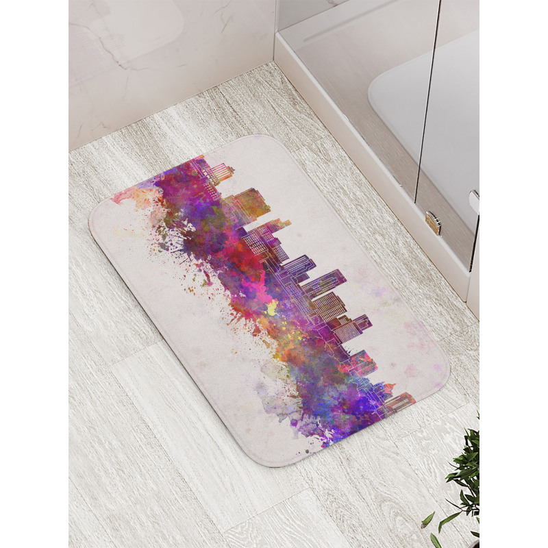 Grunge Splashes Cityview Bath Mat