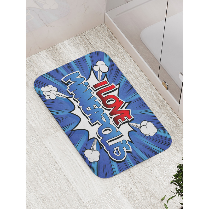 Pop Art Comic Style Love Bath Mat