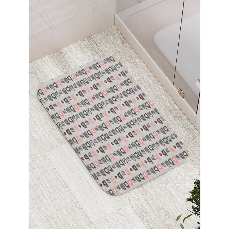 Mid Century Flowers Bath Mat