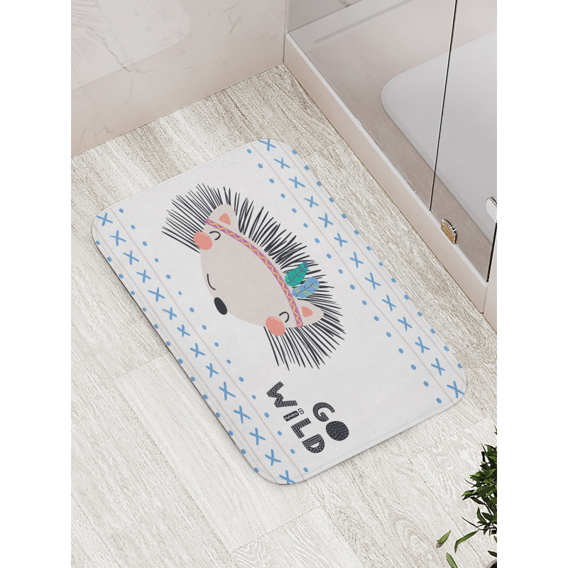 Hedgehog Go Wild Words Bath Mat