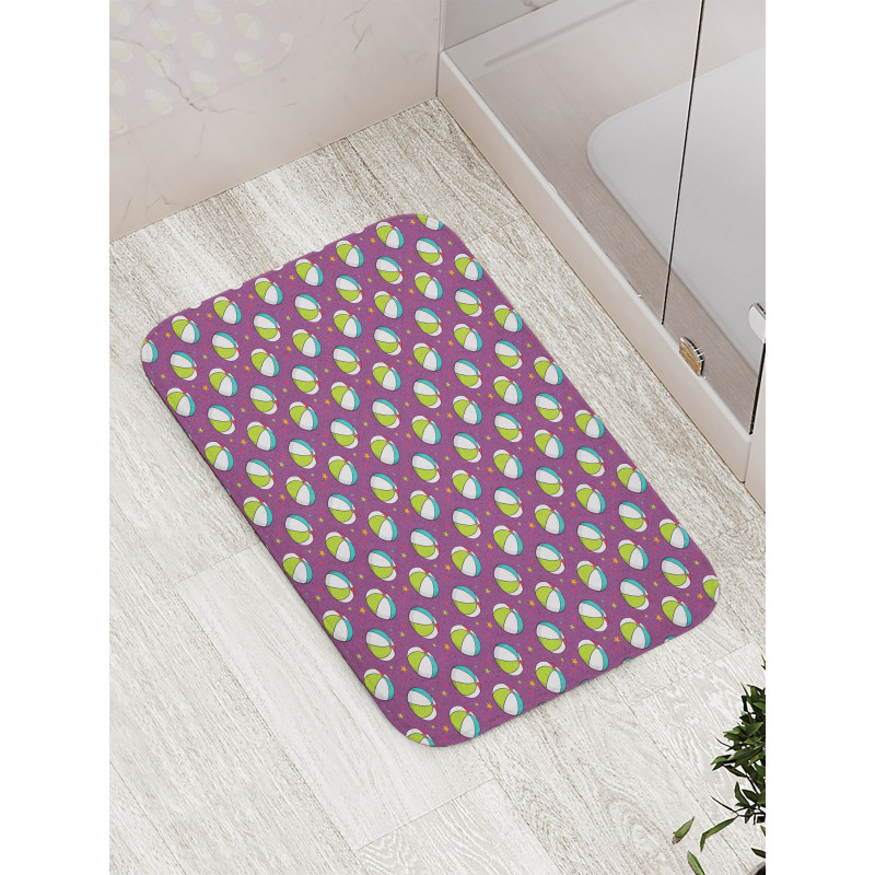 Summer Sea Balls Beach Stars Bath Mat