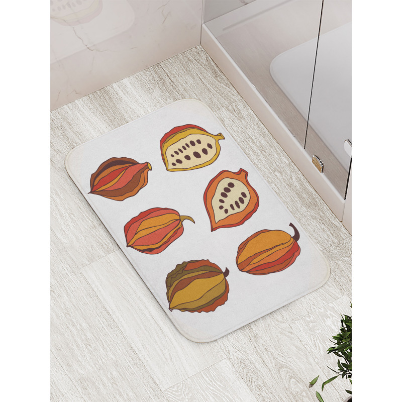 Tropical Fruit Beans Graphic Bath Mat