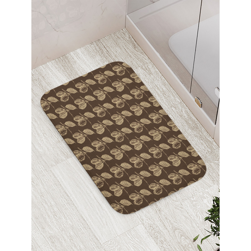 Plant Branches Vintage Style Bath Mat