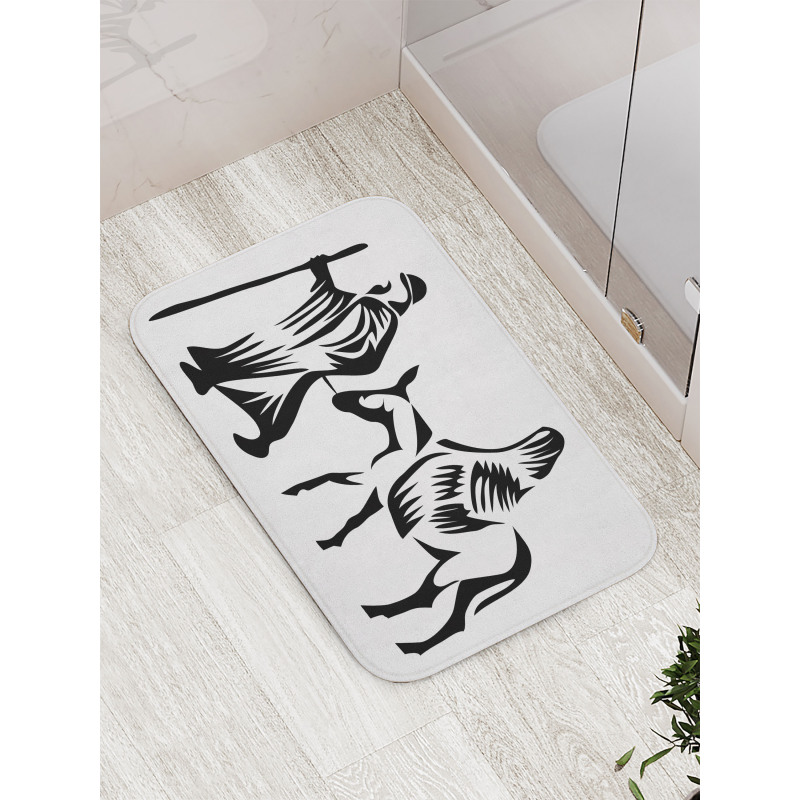 Abstract People Traveling Bath Mat