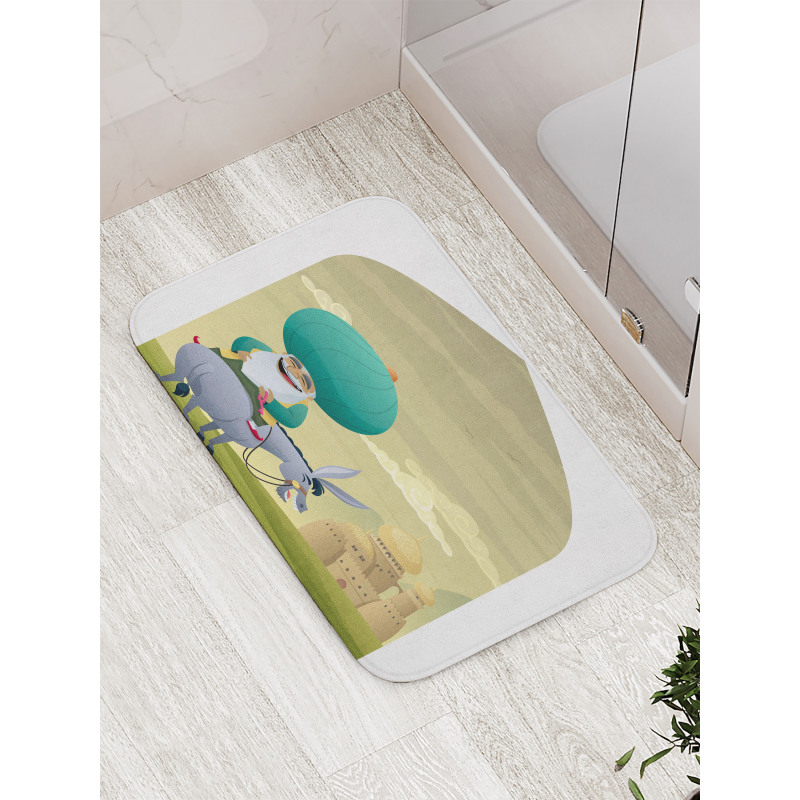 Cartoon of Nasreddin Hodja Bath Mat