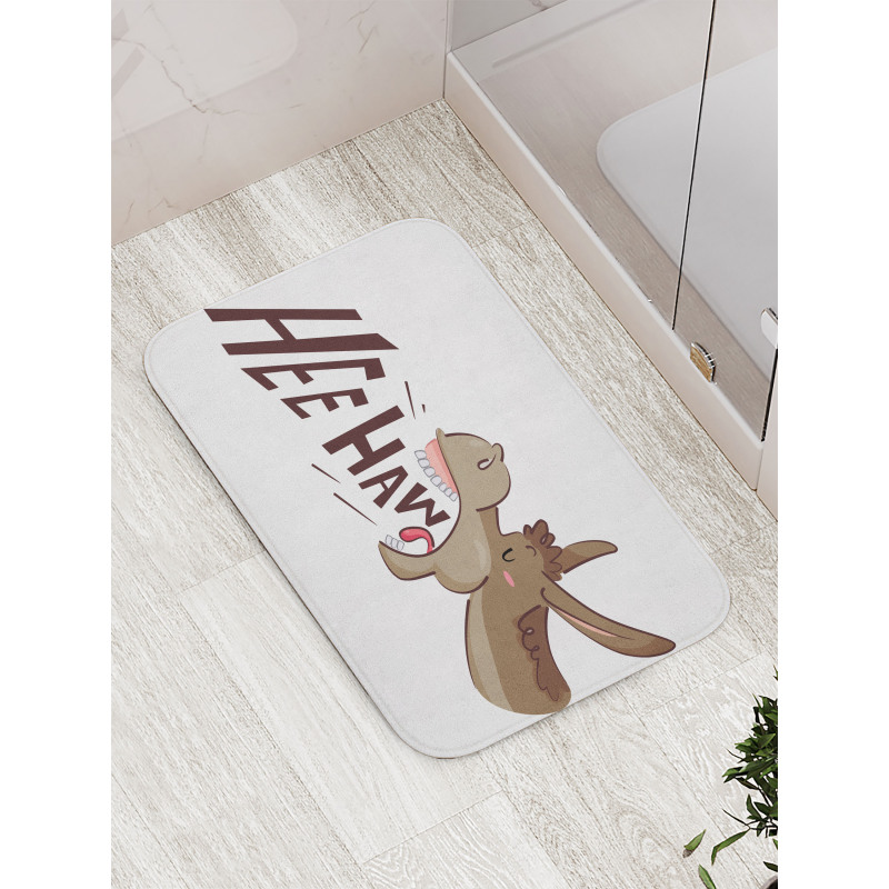 Cartoon Funny Braying Animal Bath Mat