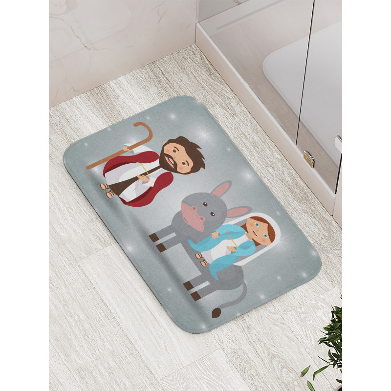 Historical Birth Cartoon Bath Mat