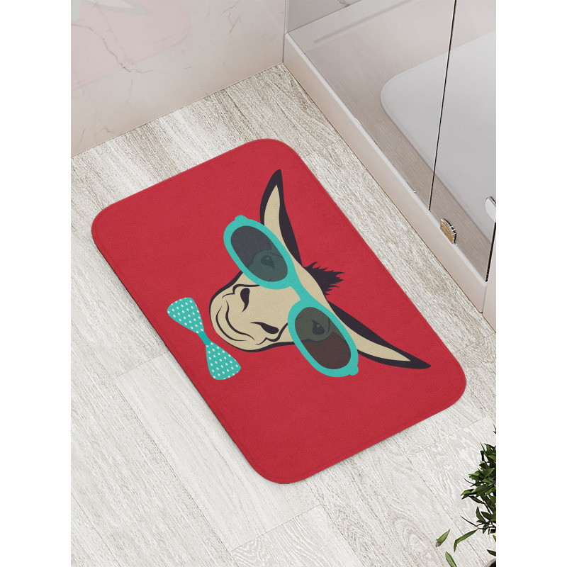 Donkey Wearing Sunglasses Bath Mat