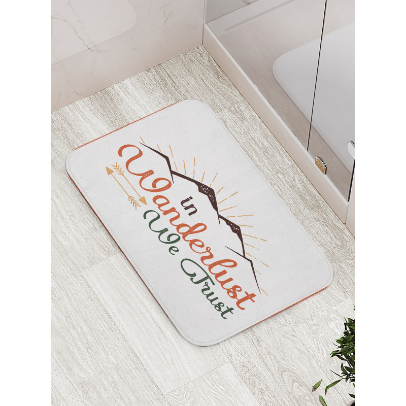 Wanderlust We Trust Text Bath Mat