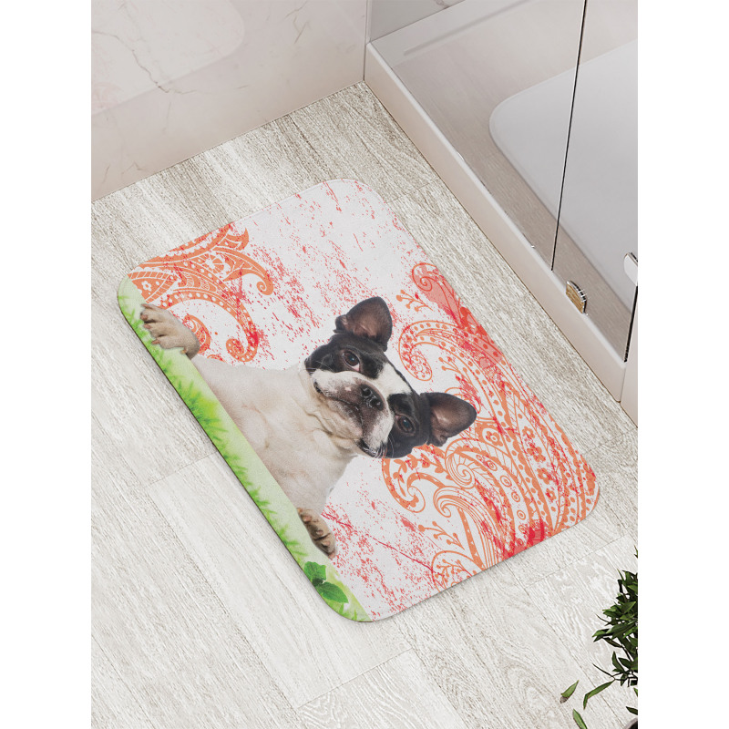 Pet Animal on Swirls Bath Mat