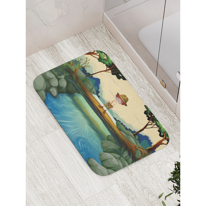 Adventurous Kid on Trunk Bath Mat