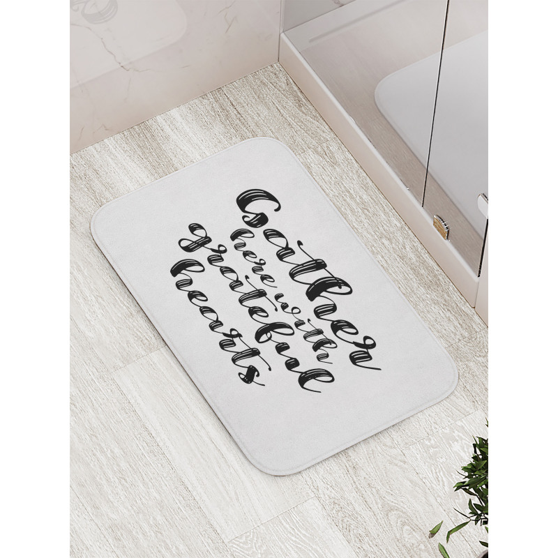 Modern Hand Written Words Bath Mat