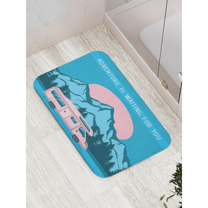 Road Trip with Caravan Pines Bath Mat