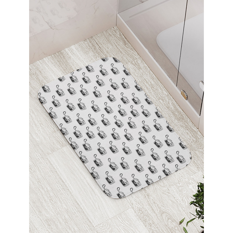 Doodle Retro Photo Devices Bath Mat