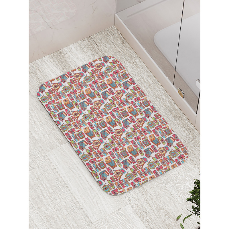 Colorful Film Retro Pattern Bath Mat