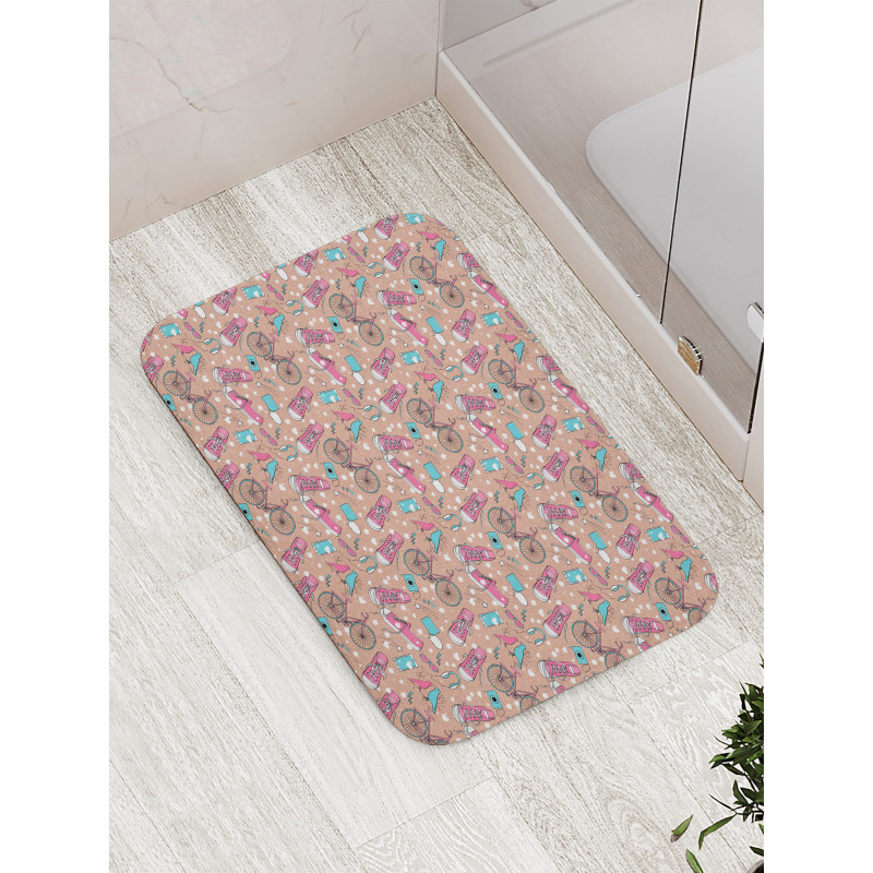 Love Birds Shoes and Hearts Bath Mat