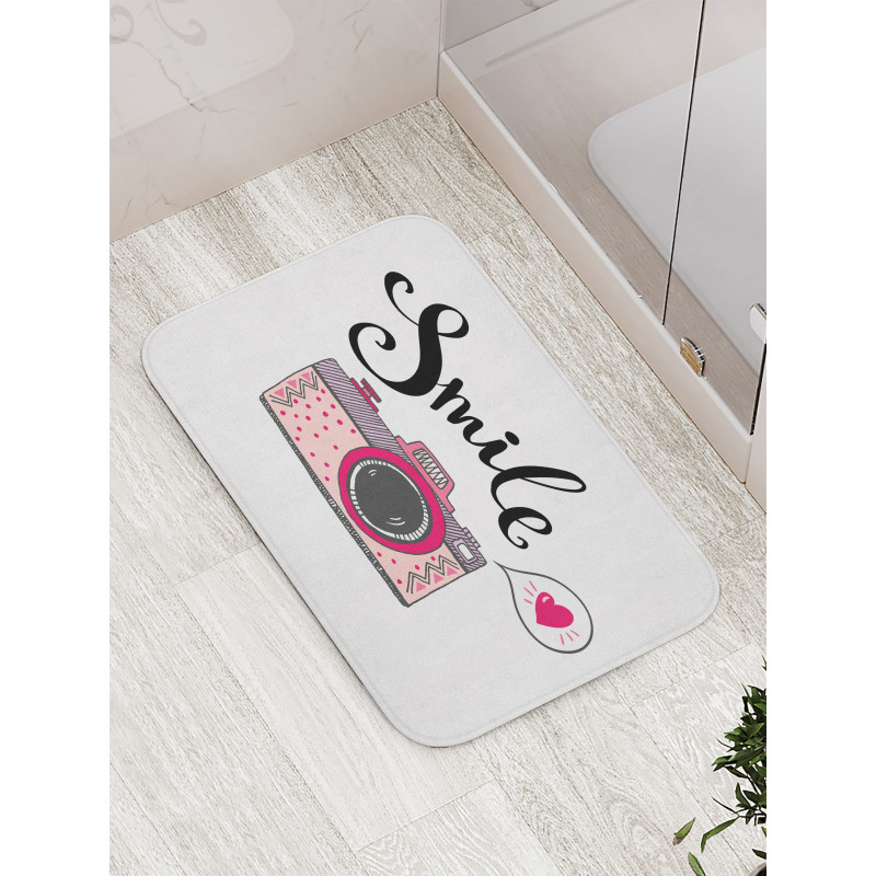 Smile Typography Romantic Bath Mat