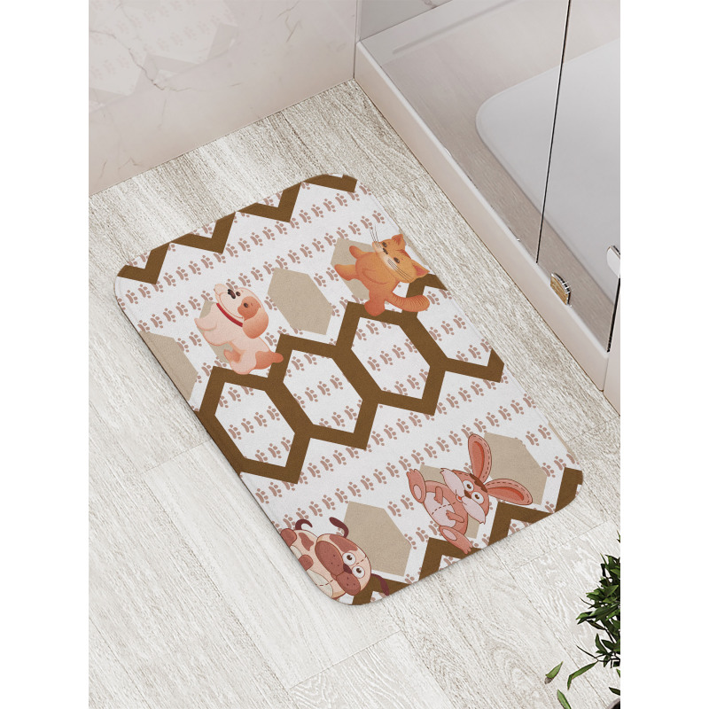 Children Animals Bath Mat