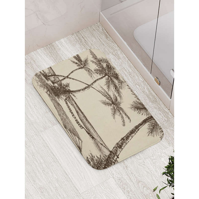 Hammock on Sandy Beach Bath Mat