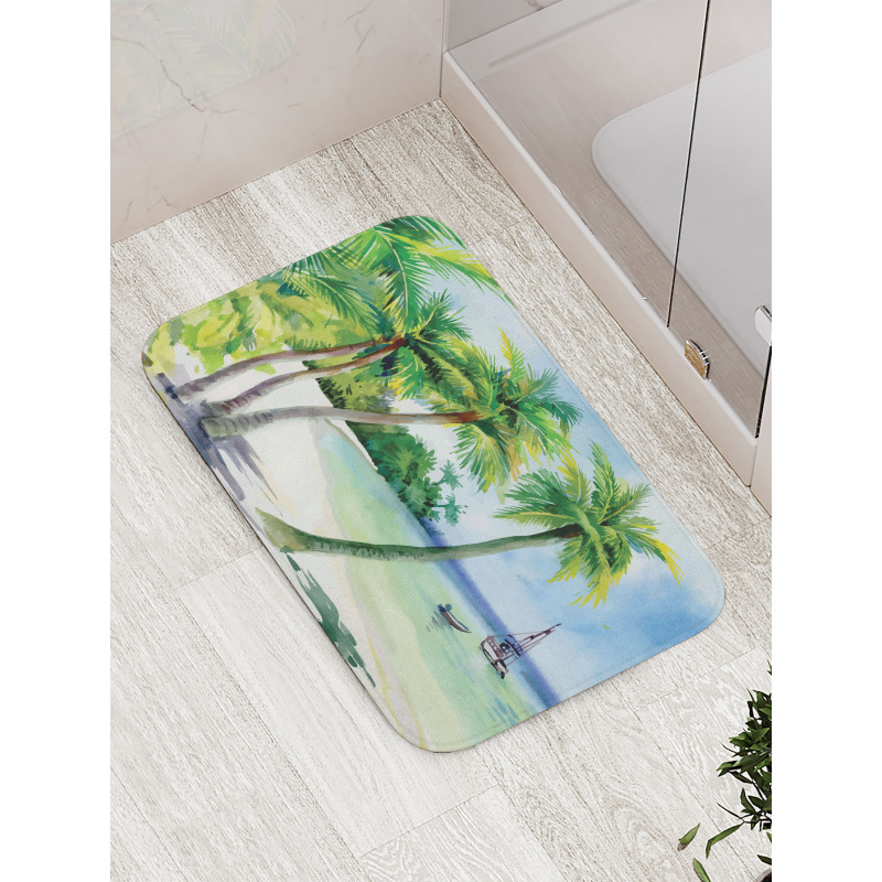 Tropical Landscape Beach Bath Mat