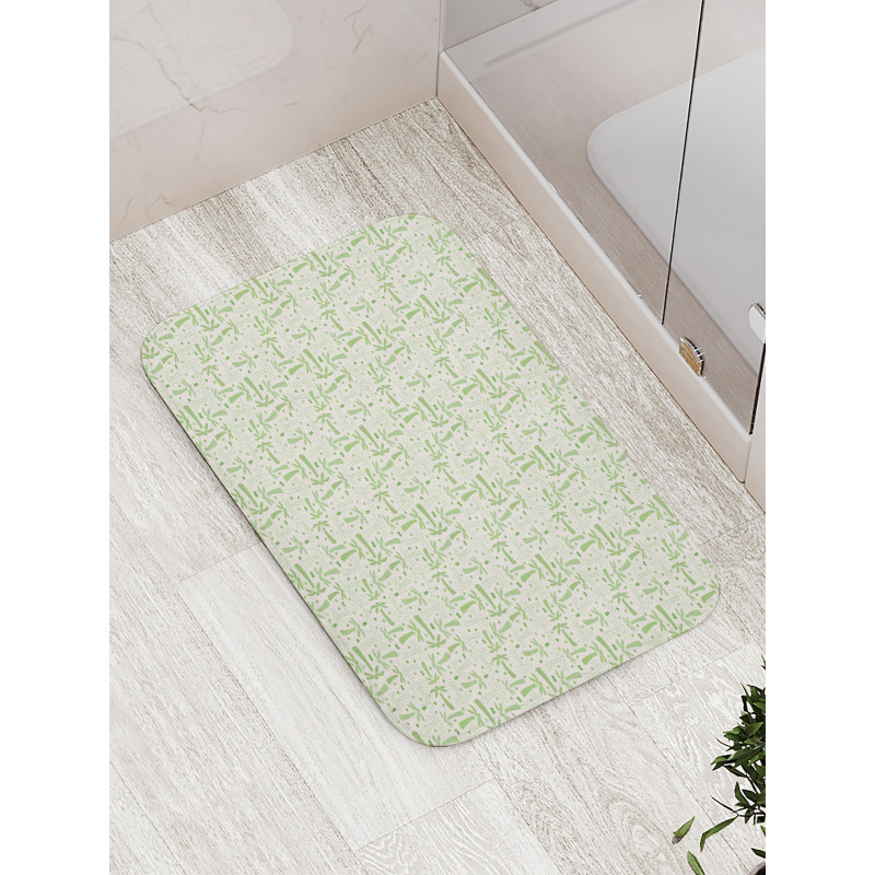 Exotic Plants Leaf Doodle Bath Mat