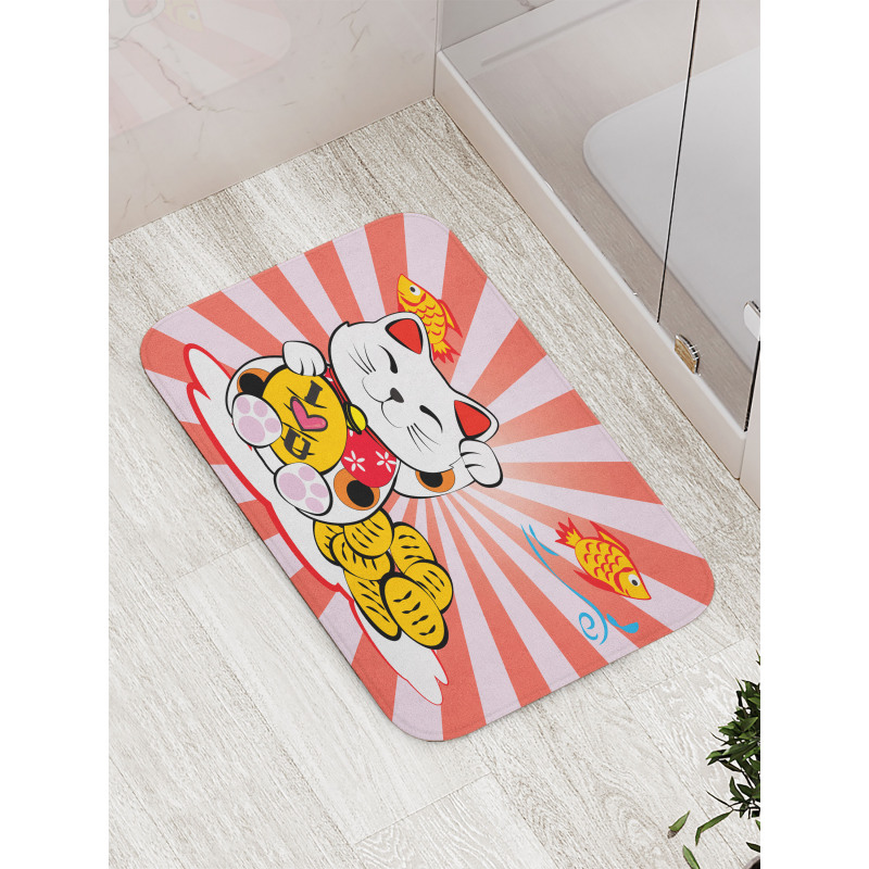 Starburst Lines Cat Bath Mat