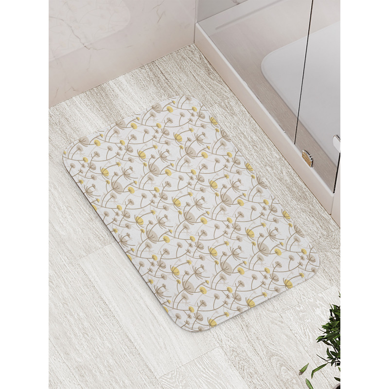 Doodle Flowers on Branches Bath Mat