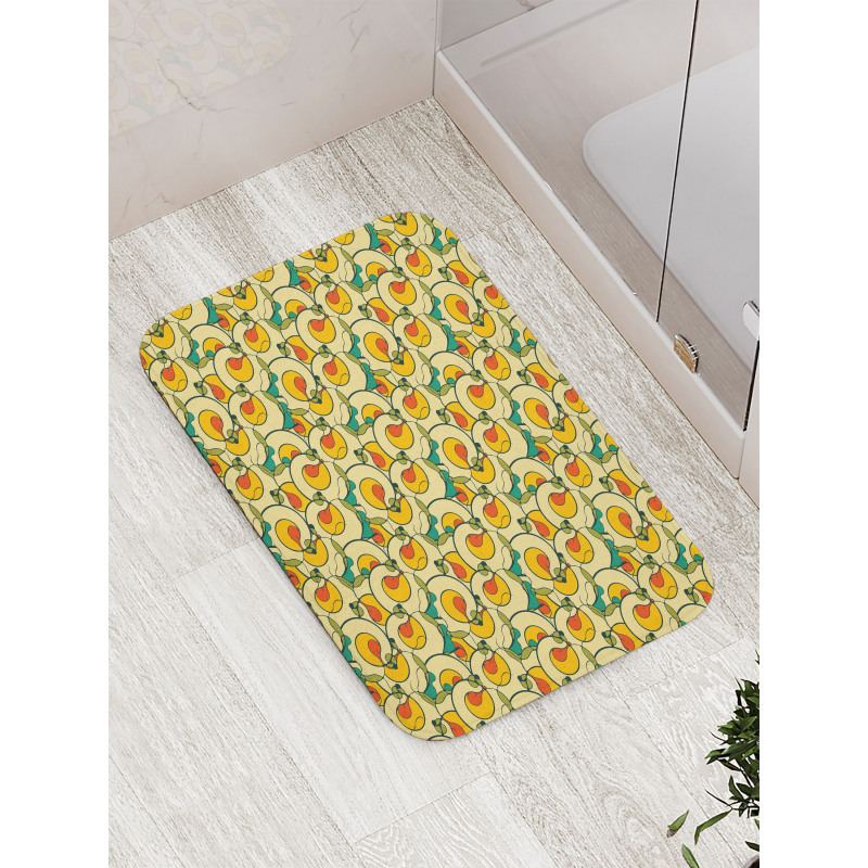 Contrasting Pastel Curls Bath Mat