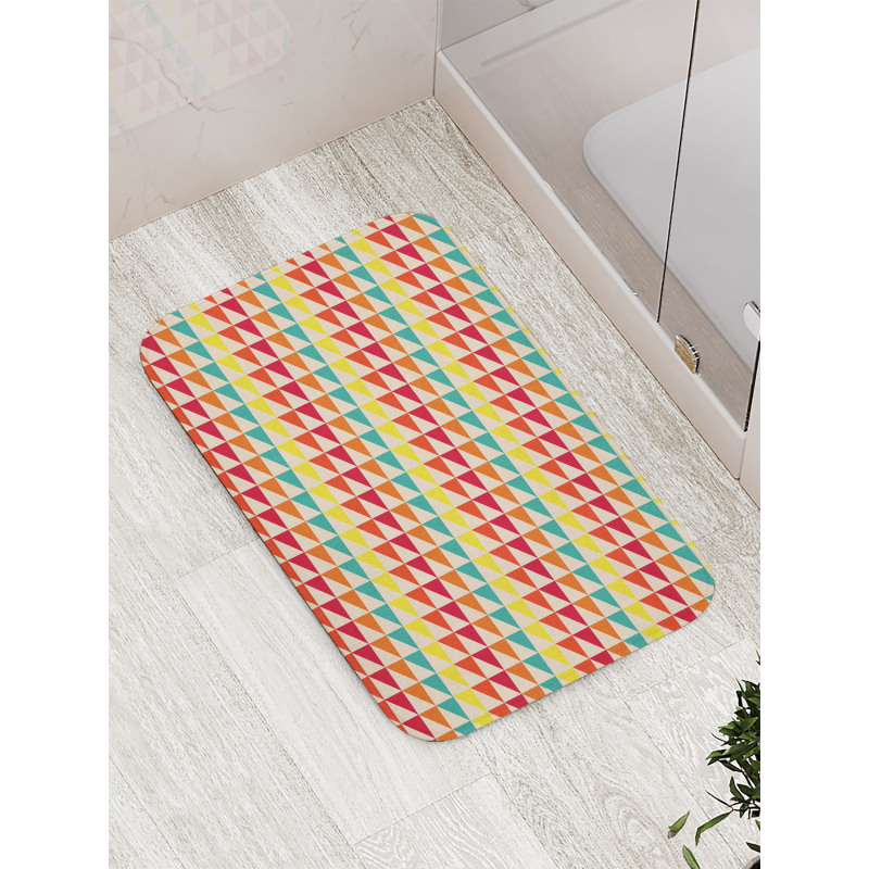 Pixelized Vivid Triangles Bath Mat