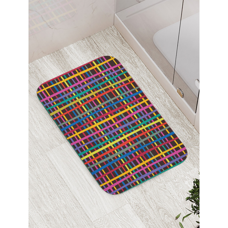 Minimalist Checkered Line Bath Mat