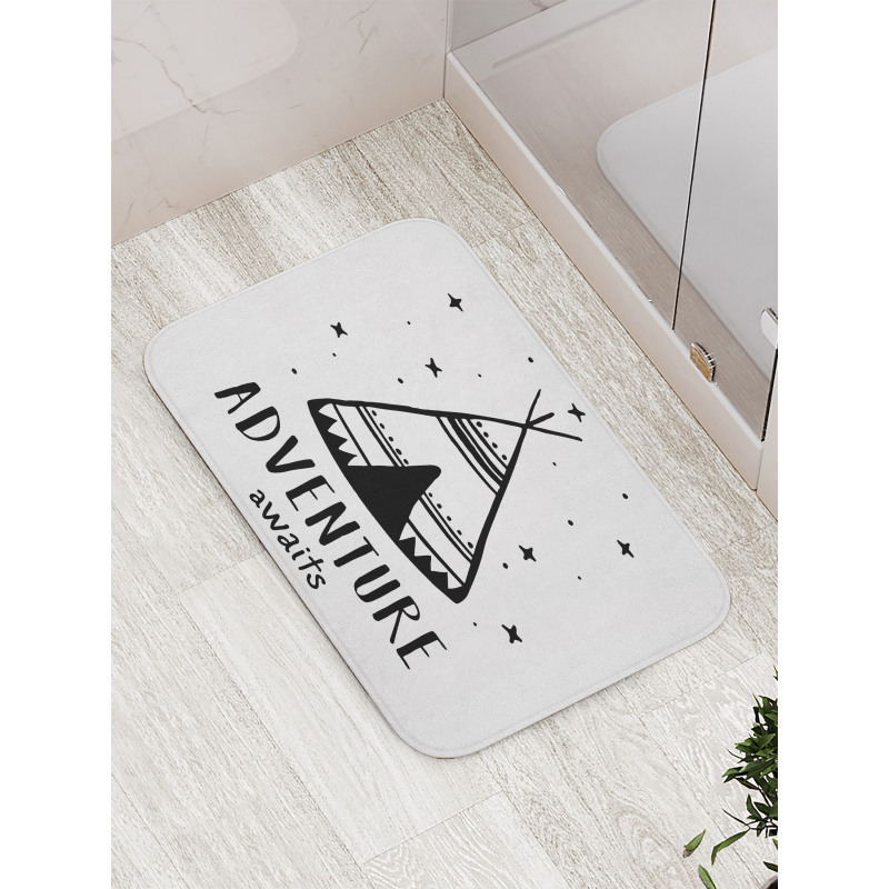 Stars Doodle Words Bath Mat