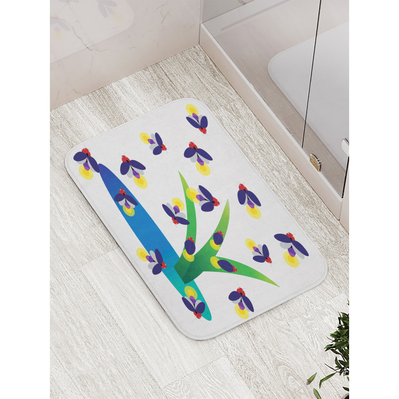 Bugs Flying Around Water Bath Mat