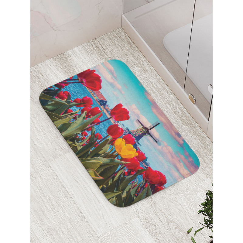 Idyllic Spring Tulips Bath Mat