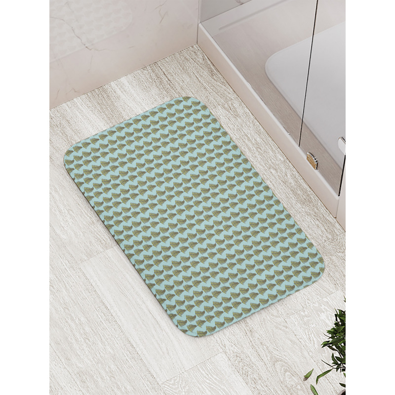 Curved Abstract Nature Foliage Bath Mat