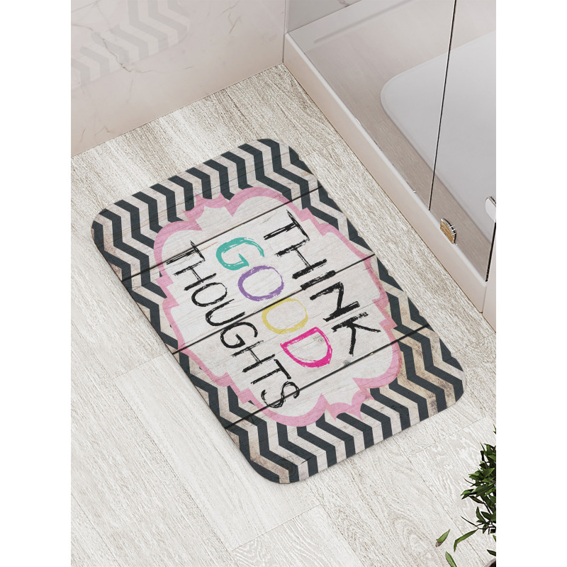 Think Thoughts Message Bath Mat