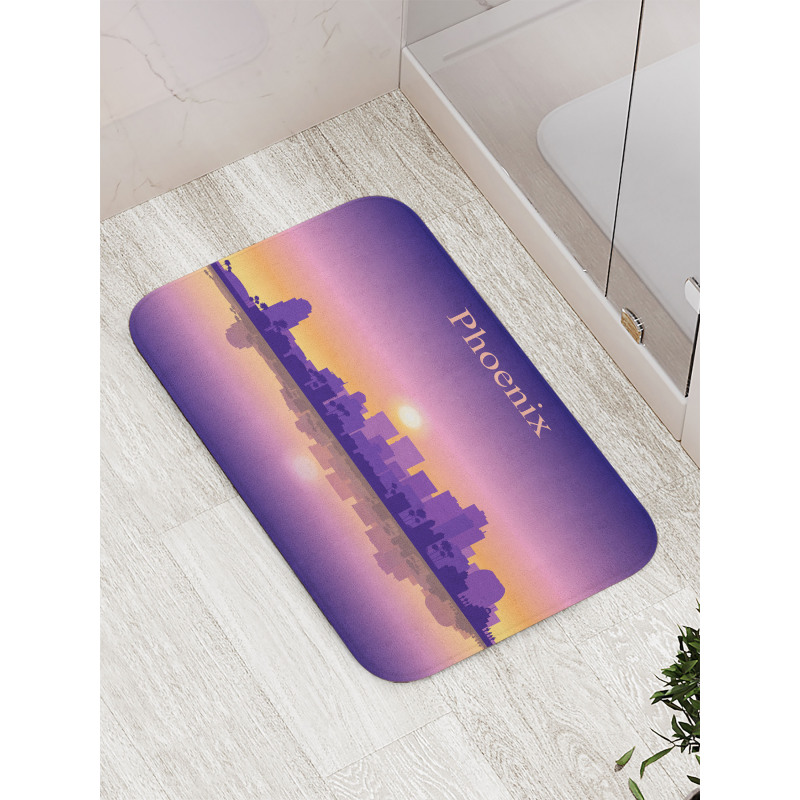 American City Skyline Dawn Bath Mat