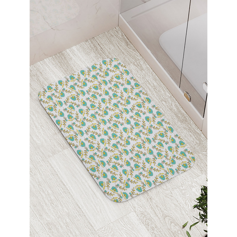 Repeating Floral Art Bath Mat