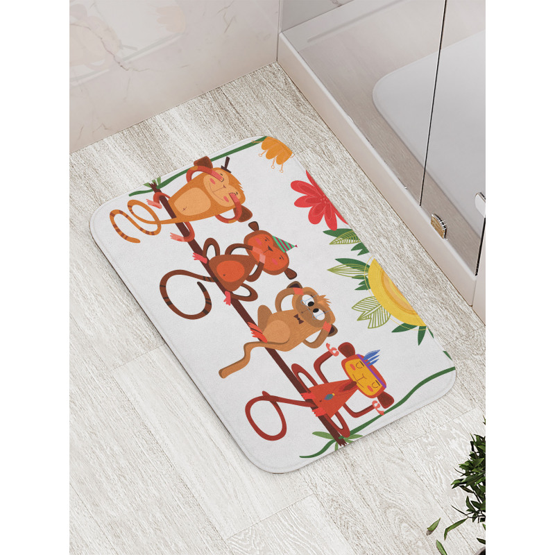 Animals Sitting Branch Bath Mat