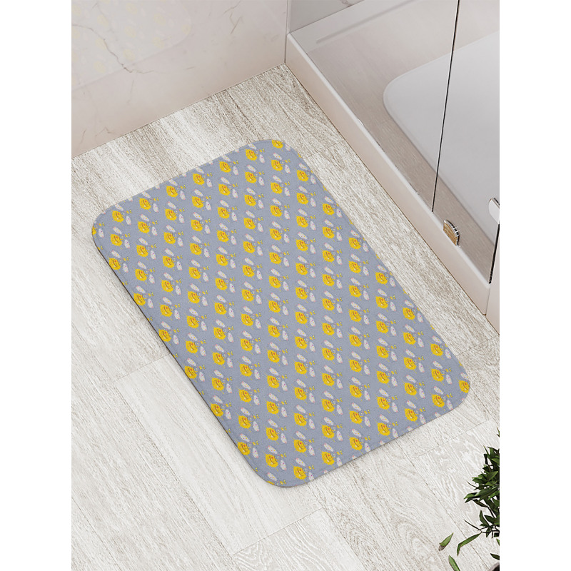 Hand Drawn Abstract Insects Bath Mat