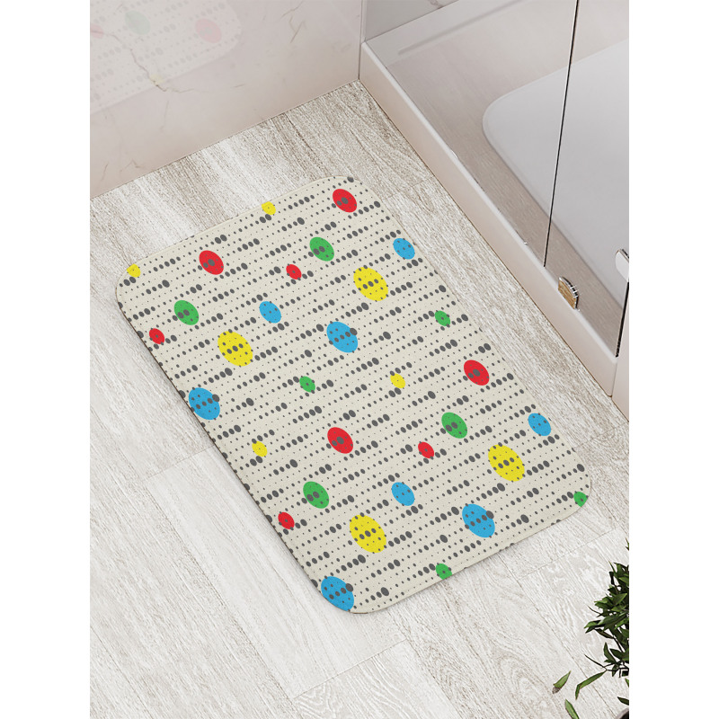 Simplistic Colored Dots Bath Mat