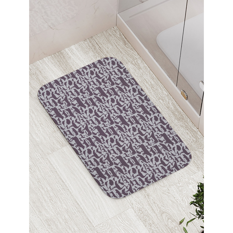 Silhouette Wild Animals Art Bath Mat