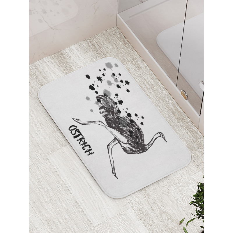 Minimalist Watercolor Bird Bath Mat