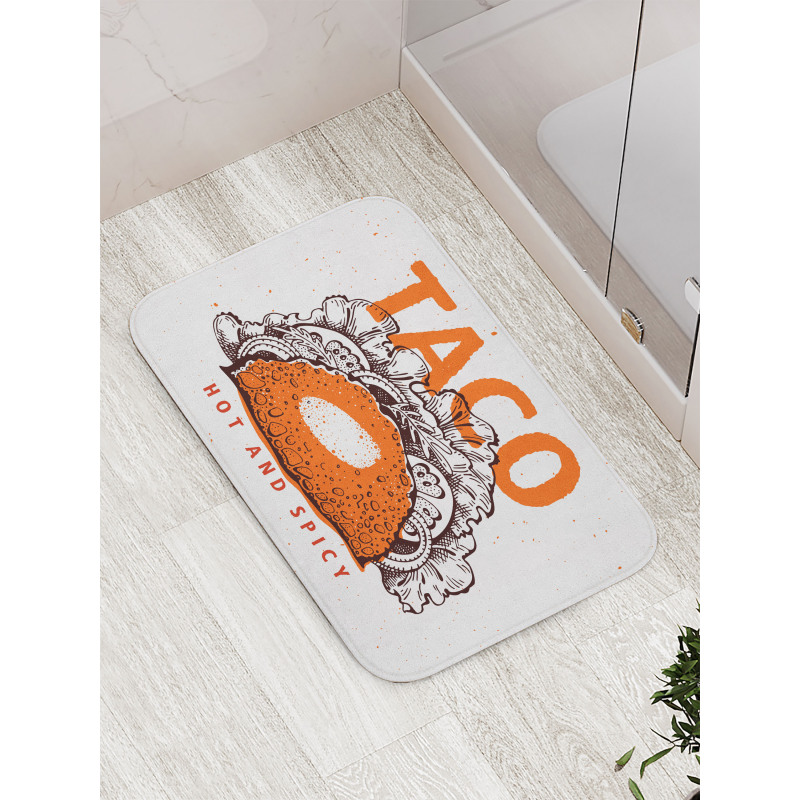 Hot and Spicy Tacos Bath Mat