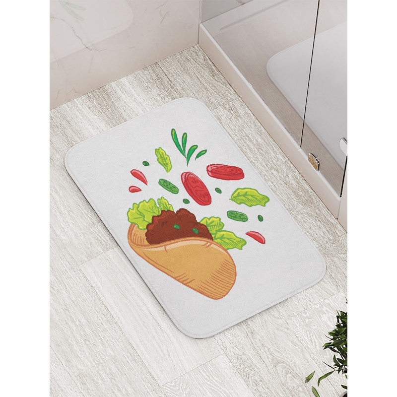 Mexican Tortilla with Veggies Bath Mat