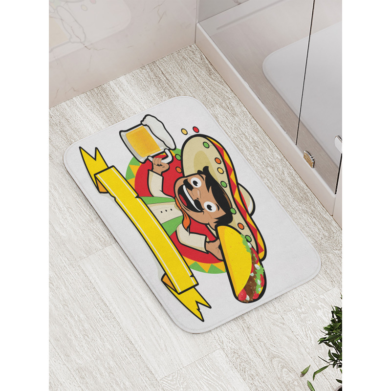 Man with a Beer and Taco Bath Mat