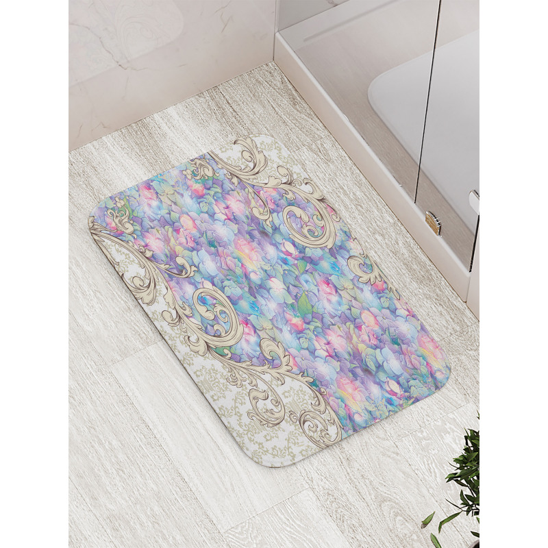 Baroque Hydrangeas Swirls Bath Mat